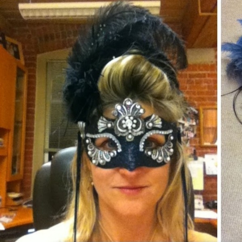 Custom Handmade Masquerade Mask - Black - Picture 6 of 11